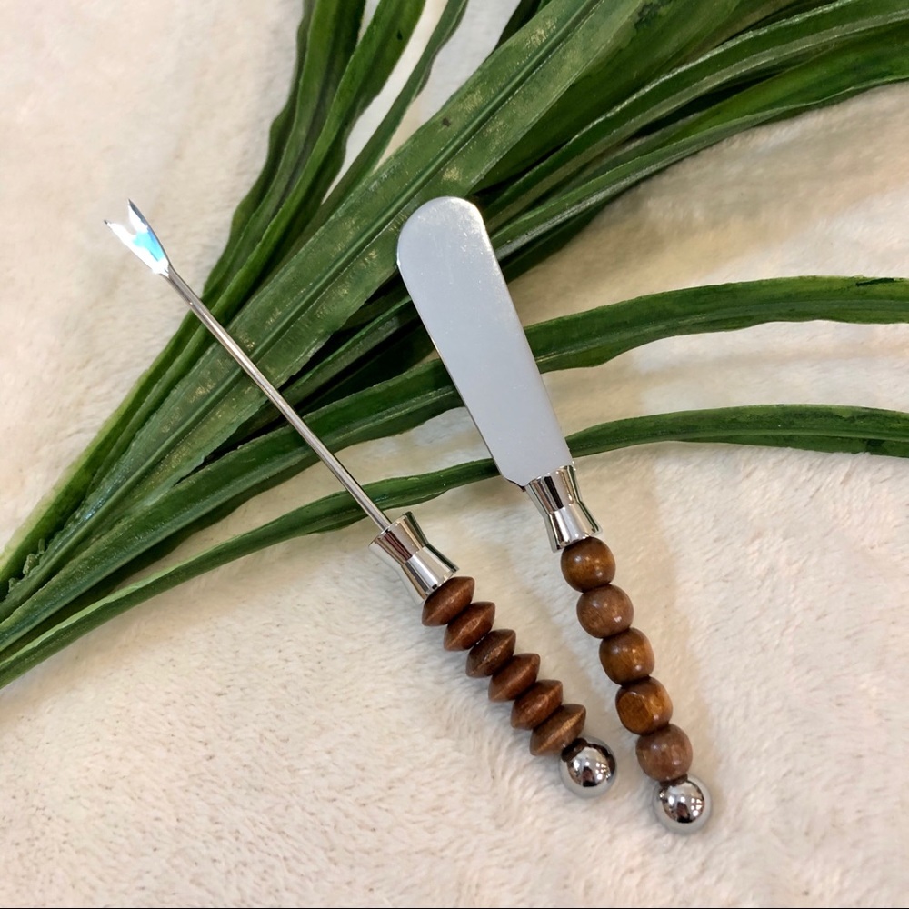 Handmade Silver & Wood Hors d’oeuvre Fork & Knife